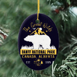 Banff Nationalpark Kanada Vintag erschüttert Keramik Ornament<br><div class="desc">Banff National Park gestört Design. Der Park ist Kanadas erster Nationalpark und gehört zum kanadischen Rocky Mountain Parks Weltkulturerbe.</div>
