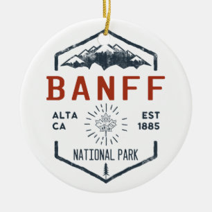 Banff Nationalpark Kanada Vintage abgenutzt Keramik Ornament