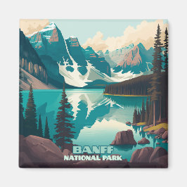 Banff Nationalpark Moraine Lago Retro Magnet