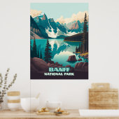 Banff Nationalpark Moraine Lago Retro Poster (Küche)