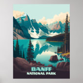 Banff Nationalpark Moraine Lago Retro Poster (Vorne)