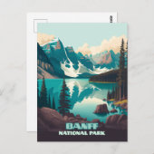 Banff Nationalpark Moraine Lago Retro Postkarte (Vorne/Hinten)