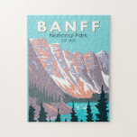 Banff Nationalpark Moraine Vintager See Puzzle<br><div class="desc">Banff National Park Vektorgrafik Design. Der Park ist Kanadas erster Nationalpark und gehört zum kanadischen Rocky Mountain Parks UNESCO Weltkulturerbe.</div>