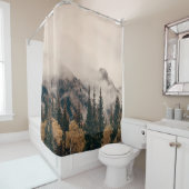 Banff Nationalpark nebelige Berge und Wälder in Duschvorhang (Beispiel)