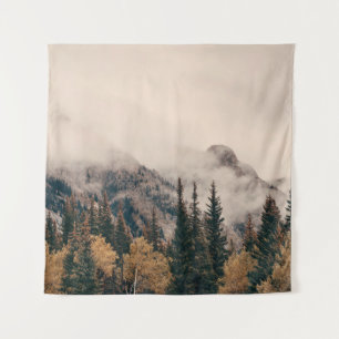 Banff Nationalpark nebelige Berge und Wälder in Wandteppich