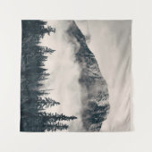 Banff Nationalpark nebelige Berge und Wälder in Wandteppich (Vorderseite (Horizontal))