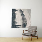 Banff Nationalpark nebelige Berge und Wälder in Wandteppich (Beispiel (Horizontal))