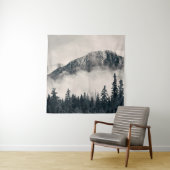 Banff Nationalpark nebelige Berge und Wälder in Wandteppich (Beispiel)