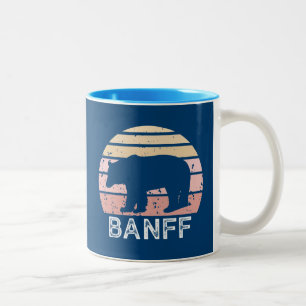 Banff Nationalpark Retro Bear Zweifarbige Tasse