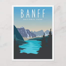 Banff Nationalpark Vintage Reise - Illustration Postkarte