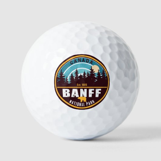Banff NP Canada Rocky Mountains Vintag Souvenirs Golfball (Vorderseite)