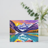 Banff Retro Poster-Malerei Postkarte (Stehend Vorderseite)