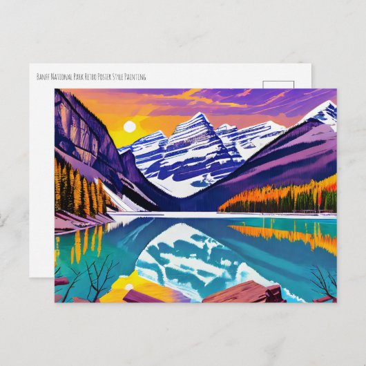 Banff Retro Poster-Malerei Postkarte (Vorne/Hinten)
