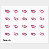 Bang Cartoon Pow Zap Runder Aufkleber (Blatt)