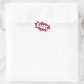 Bang Cartoon Pow Zap Runder Aufkleber (Tasche)