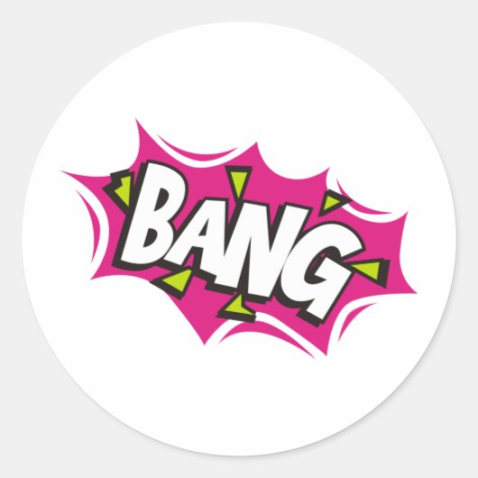 Bang Cartoon Pow Zap Runder Aufkleber (Vorderseite)