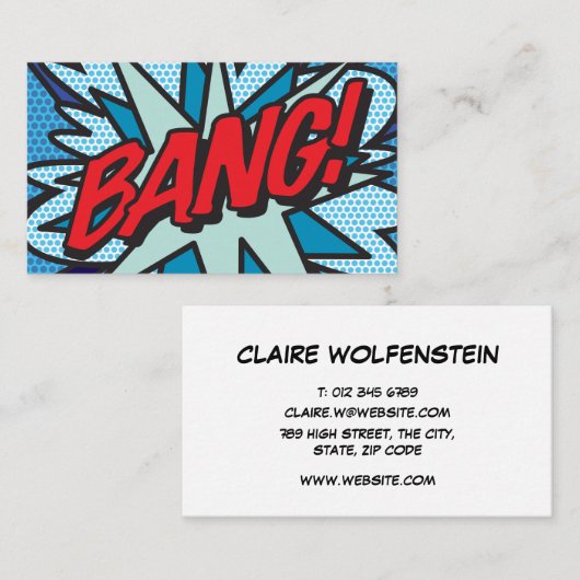 BANG Fun Retro Comic Book Visitenkarte (Vorne/Hinten)