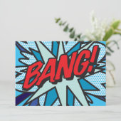 BANG Fun Retro Comic Buch Pop Kunst Einladung (Stehend Vorderseite)