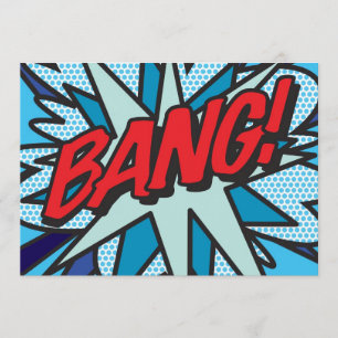 BANG Fun Retro Comic Buch Pop Kunst Einladung