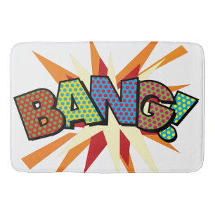 BANG Fun Retro Comic Pop Kunst, Dichtung und Musik Badematte