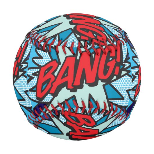 BANG Fun Retro Comic Pop Kunst, Dichtung und Musik Baseball (Rückseite)