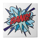 BANG Fun Retro Comic Pop Kunst, Dichtung und Musik Fliese (Vorderseite)