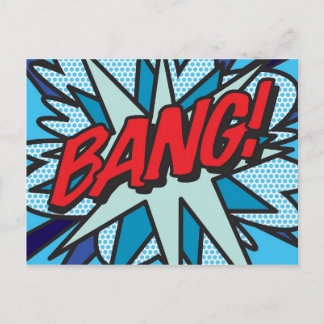 BANG Fun Retro Comic Pop Kunst, Dichtung und Musik Postkarte