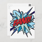 BANG Fun Retro Comic Pop Kunst, Dichtung und Musik Postkarte (Vorne/Hinten)