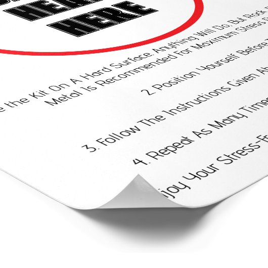 "Bang Head Here" Funny Poster (Ecke)