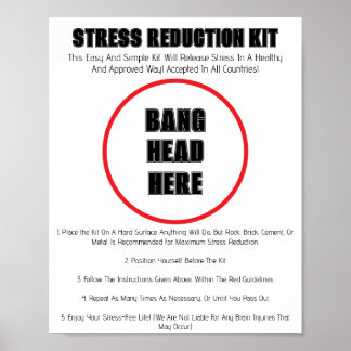 "Bang Head Here" Funny Poster