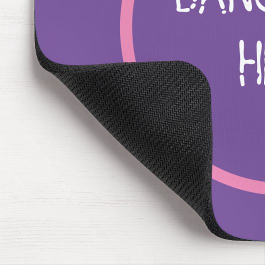 Bang Head Here - Funny Stress Relief Lila Mousepad (Ecke)