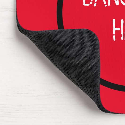 Bang Head Here - Funny Stress Relief Red Mousepad (Ecke)