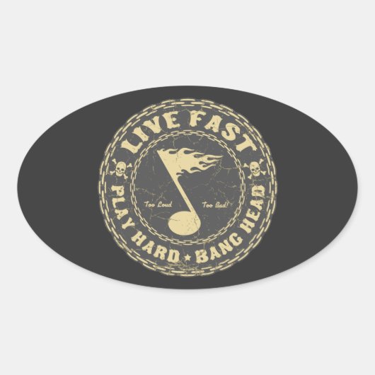 Bang Head Ovaler Aufkleber (Vorderseite)