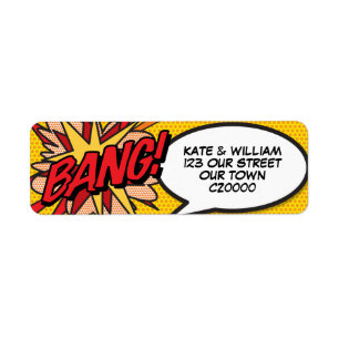 BANG Lustige Retro-Comic-Book-Pop-Art-Adresse