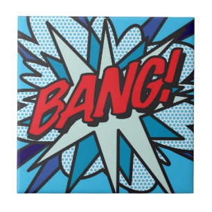 BANG Lustige Retro-Comic-Book-Pop-Art Fliese