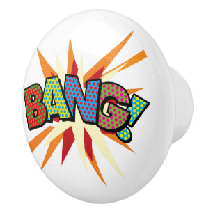 BANG Lustige Retro-Comic-Book-Pop-Art Keramikknauf