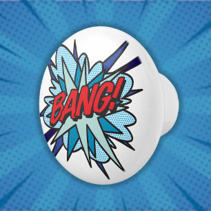 BANG Lustige Retro-Comic-Book-Pop-Art Keramikknauf