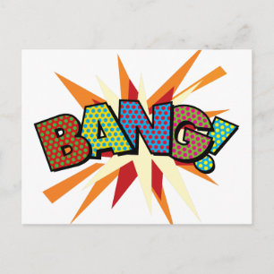 BANG Lustige Retro-Comic-Book-Pop-Art Postkarte