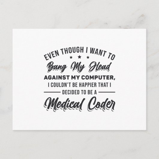 Bang My Head Medical Coder Coding Programmer ICD Postkarte (Vorderseite)