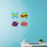 Bang Pow Boom Zap Pop Art 24" Wandaufkleber<br><div class="desc">4 Great Pop Art Wall Decals - - Ändern Sie die Größe dieser Aufkleber durch Ändern der Decal Sheet - 4 Größen - von 12" x 12" auf 36" x 36" - Diese sind auf einem transparenten Hintergrund gedruckt, aber Sie können in einen halbtransparenten oder vollständig weißen Hintergrund wechseln -...</div>