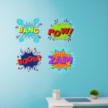 Bang Pow Boom Zap Pop Art 36" Wandaufkleber<br><div class="desc">4 Great Pop Art Wall Decals - - Ändern Sie die Größe dieser Aufkleber durch Ändern der Decal Sheet - 4 Größen - von 12" x 12" auf 36" x 36" - Diese sind auf einem transparenten Hintergrund gedruckt, aber Sie können in einen halbtransparenten oder vollständig weißen Hintergrund wechseln -...</div>