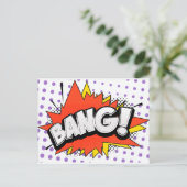 Bang Retro Action Comic Buchblase Postkarte (Stehend Vorderseite)