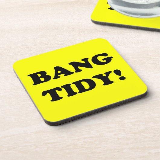 "BANG TIDY!" UNTERSETZER (Linke Seite)