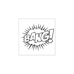 BANG! Vintages Comic Buch Steampunk Pop Kunst Gummistempel
