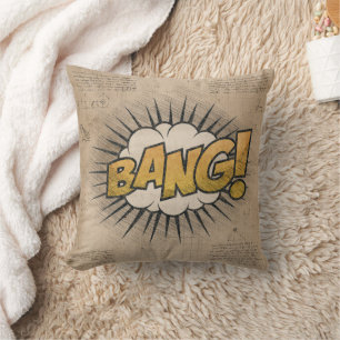 BANG! Vintages Comic Buch Steampunk Pop Kunst Kissen