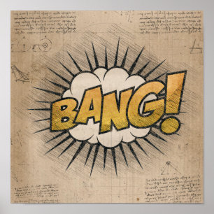 BANG! Vintages Comic Buch Steampunk Pop Kunst Poster