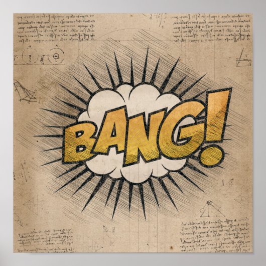 BANG! Vintages Comic Buch Steampunk Pop Kunst Poster (Vorne)