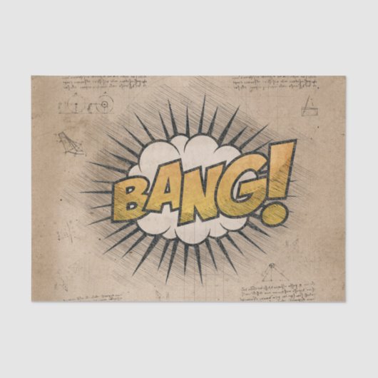 BANG! Vintages Comic Buch Steampunk Pop Kunst Seidenpapier (Vorderseite)