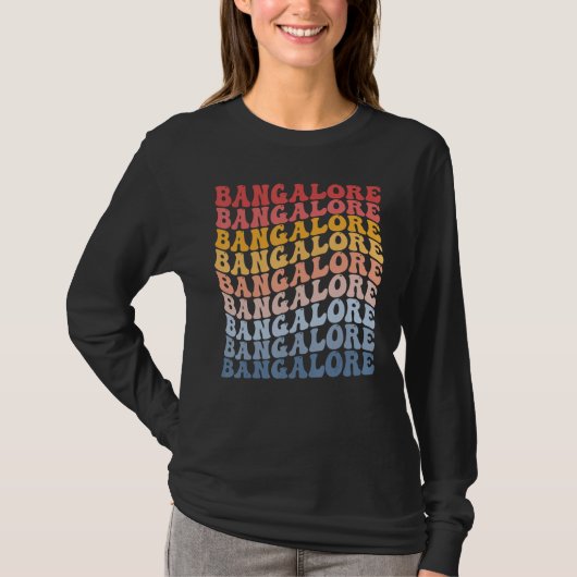Bangalore City Groovy Retro T-Shirt (Vorderseite)