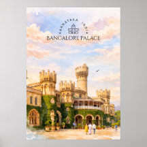 Bangalore-Palast Indien Aquarell Reiseerinnerung